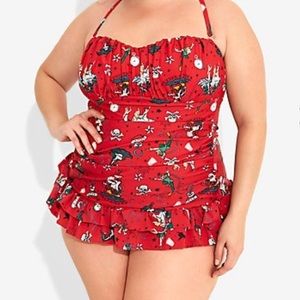 🆕 DISNEY PETER PAN PIRATE TATTOO RETRO SWIMSUIT